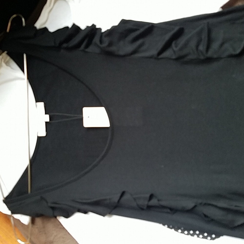 SANDRO Ruffled Black Top - Picture 3 of 4